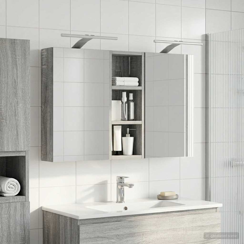 Vonios spintos komplektas su lentyna 3 pcs 80 x 10,5 x 50 cm