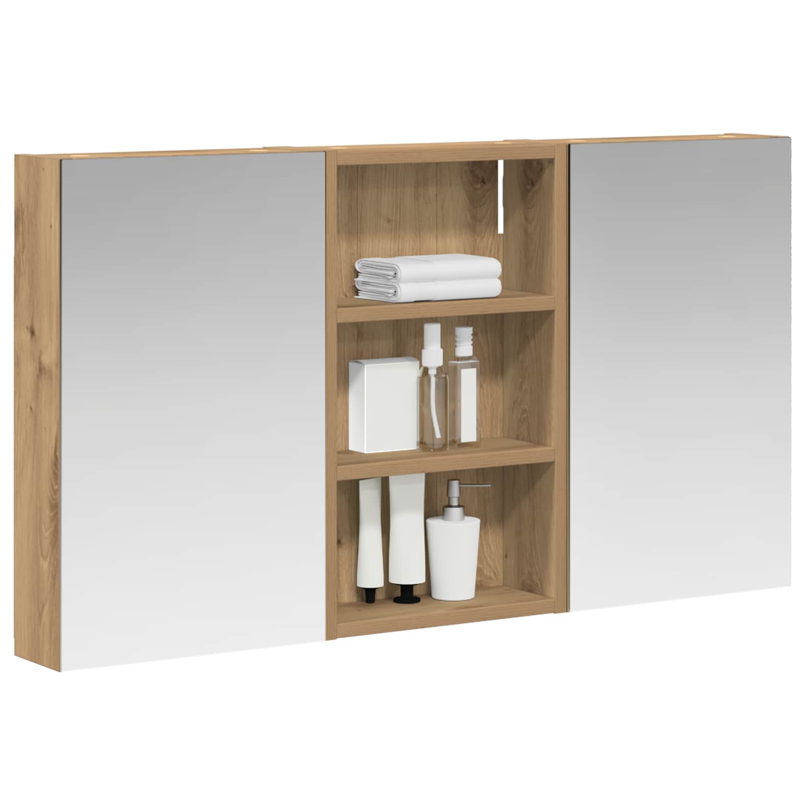 Vonios spintos komplektas su lentyna 3 pcs 90 x 10,5 x 50 cm