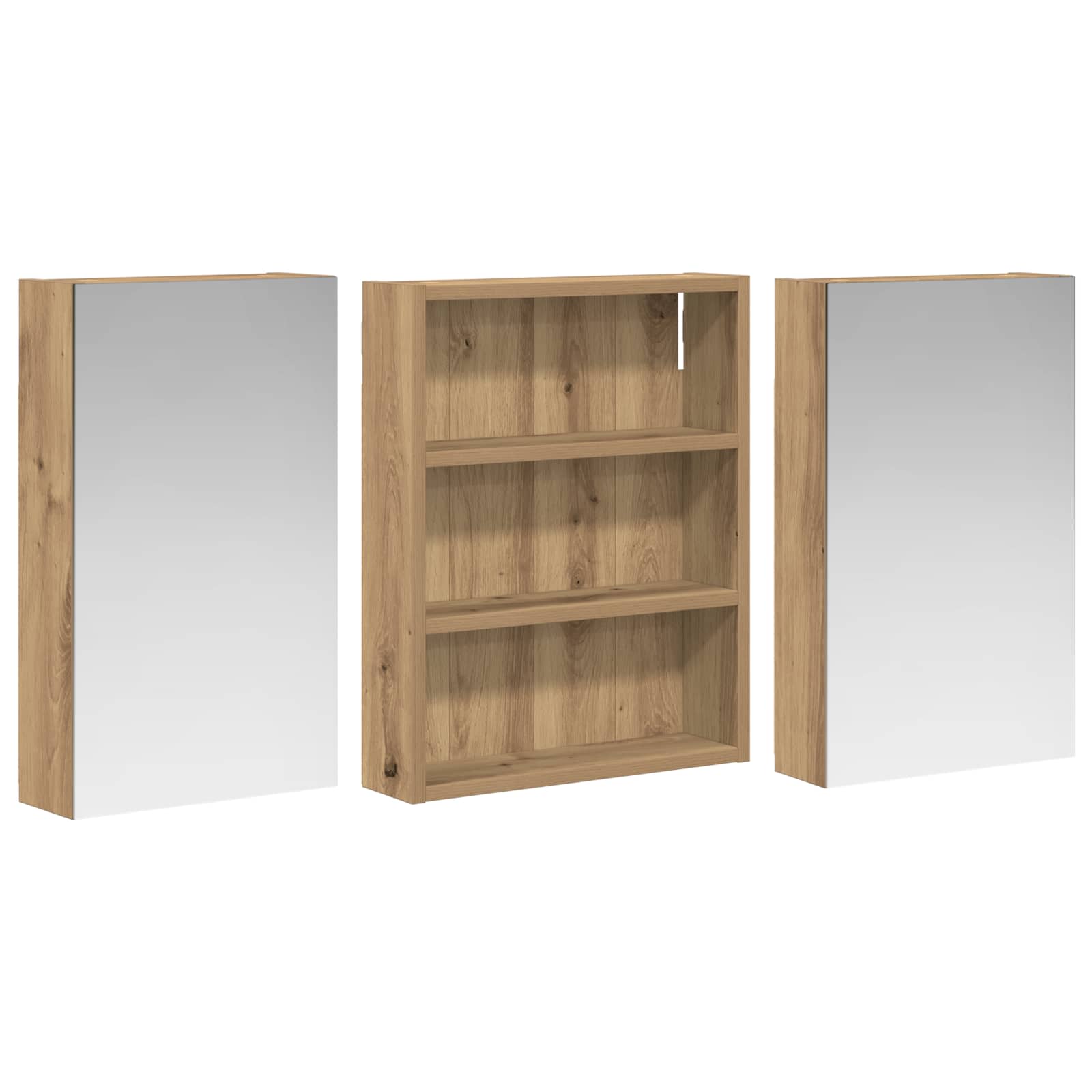 Vonios spintos komplektas su lentyna 3 pcs 100 x 10,5 x 50 cm