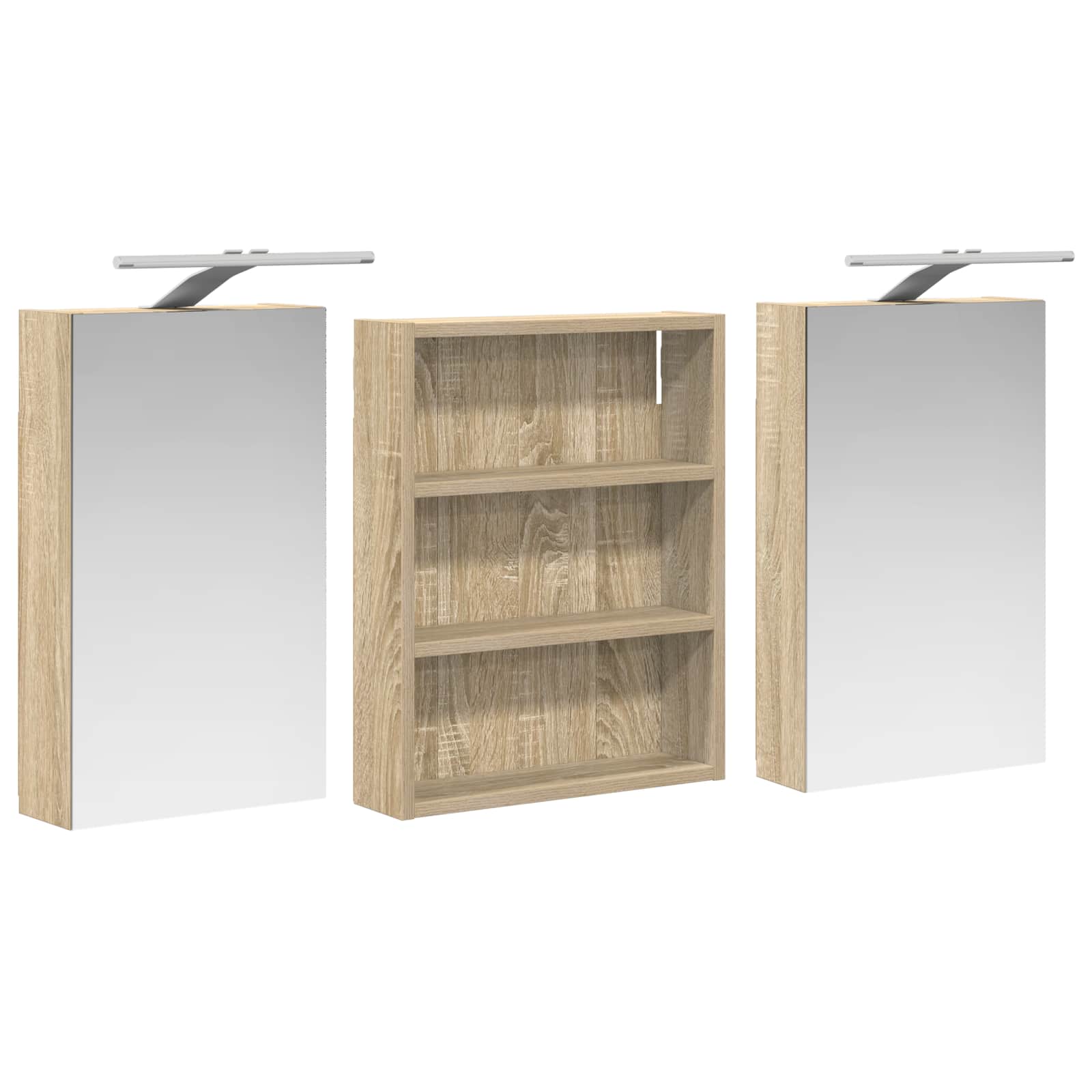 Vonios spintos komplektas su lentyna 3 pcs 100 x 10,5 x 50 cm