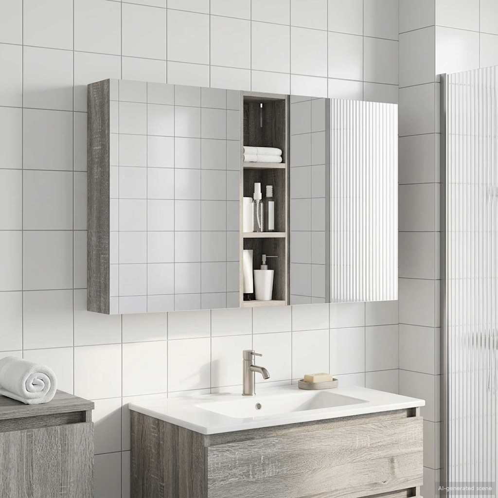 Vonios spintos komplektas su lentyna 3 pcs 120 x 14,5 x 70 cm