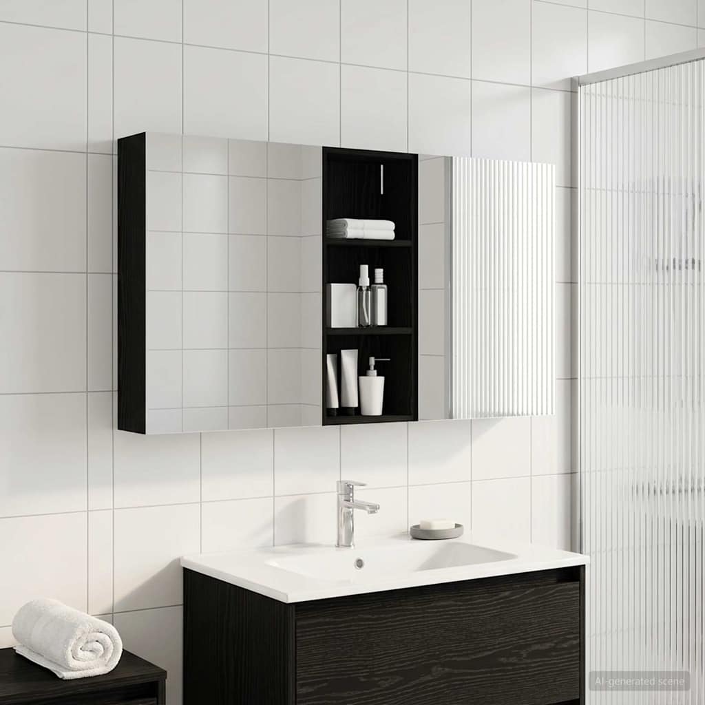 Vonios spintos komplektas su lentyna 3 pcs 130 x 14,5 x 70 cm