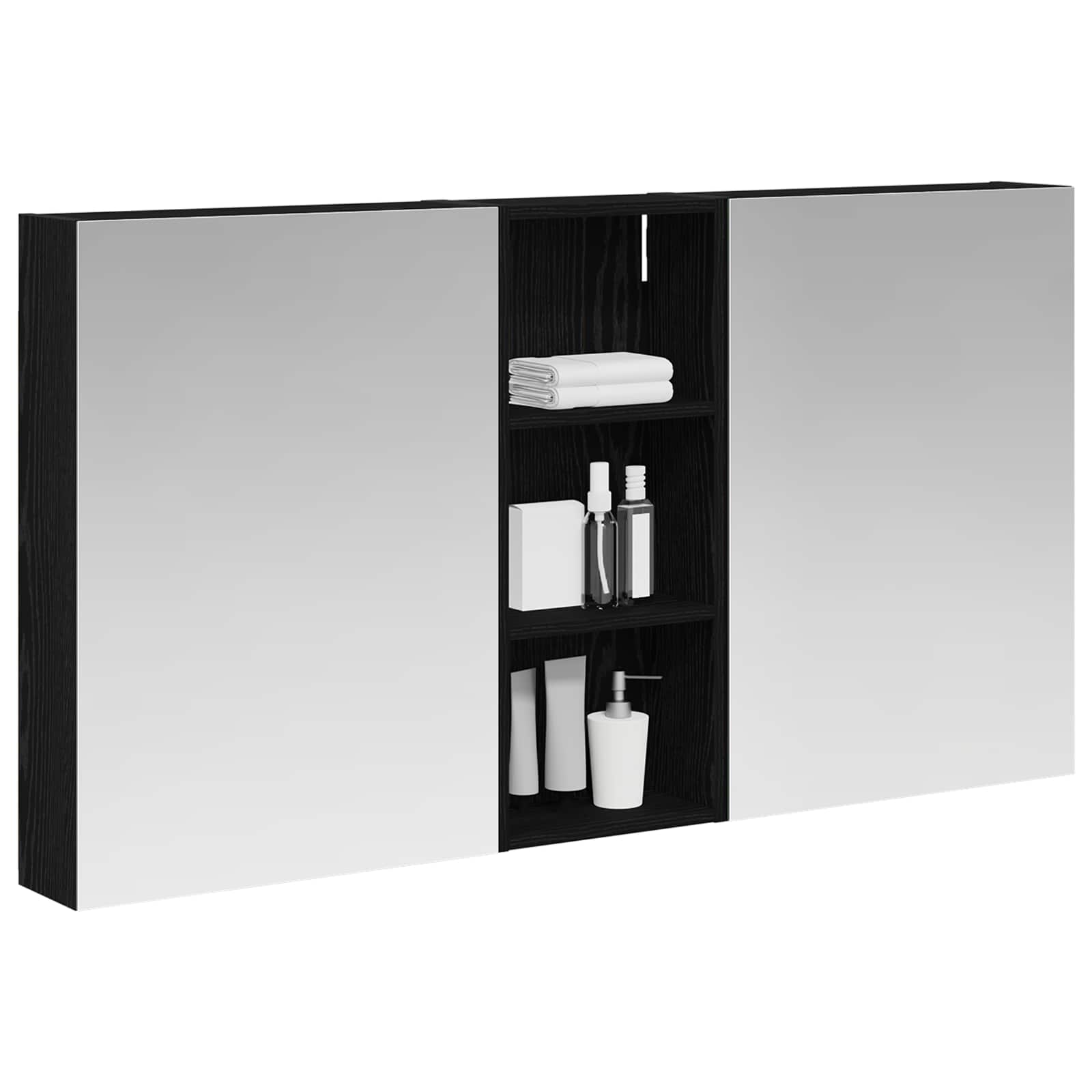 Vonios spintos komplektas su lentyna 3 pcs 130 x 14,5 x 70 cm