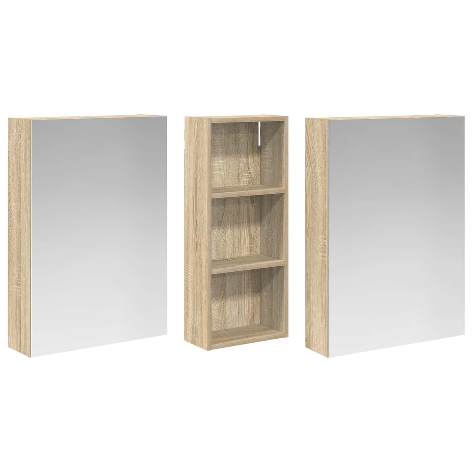 Vonios spintos komplektas su lentyna 3 pcs 130 x 14,5 x 70 cm