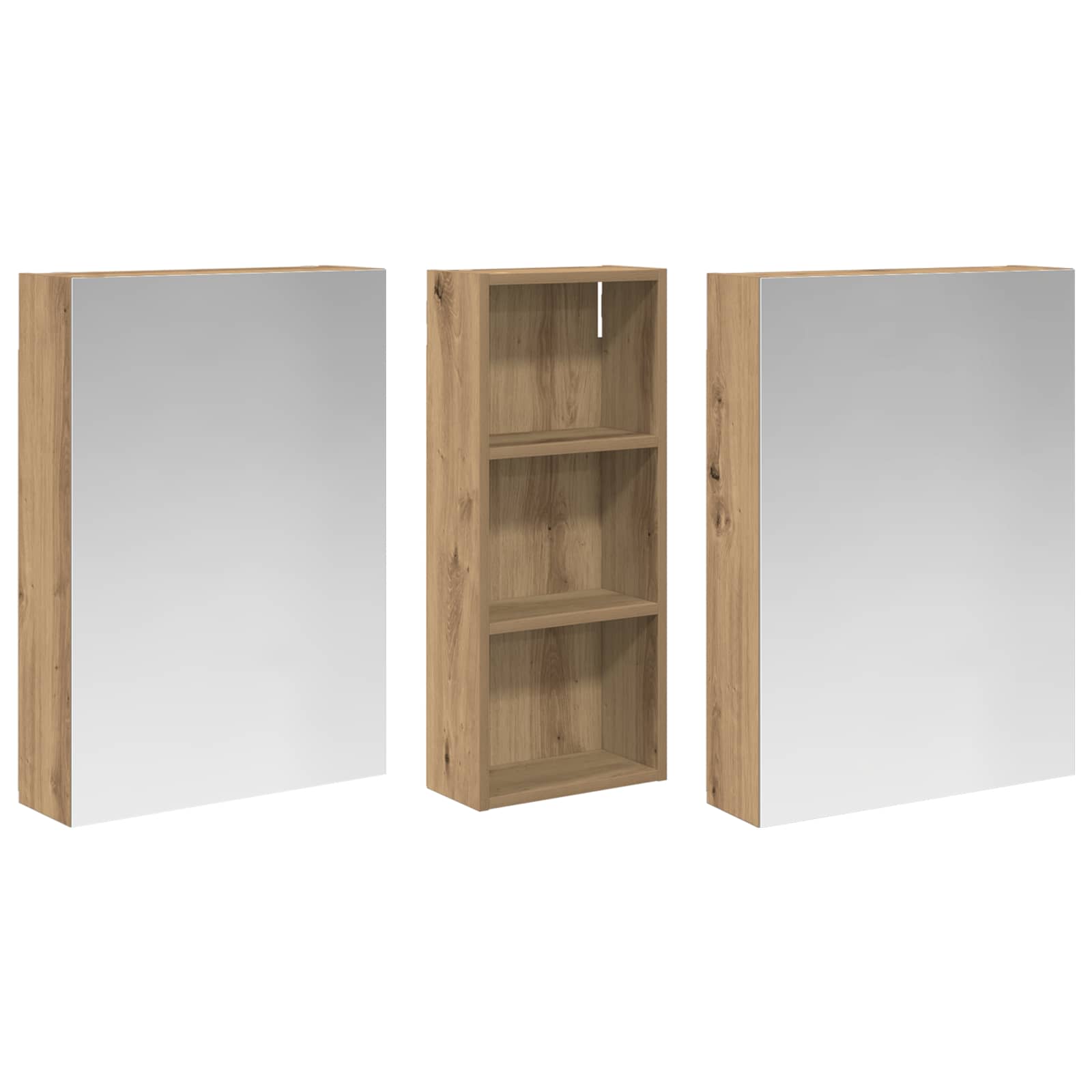 Vonios spintos komplektas su lentyna 3 pcs 130 x 14,5 x 70 cm