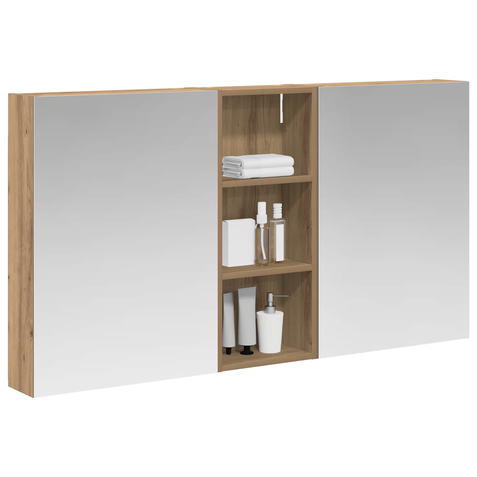 Vonios spintos komplektas su lentyna 3 pcs 130 x 14,5 x 70 cm