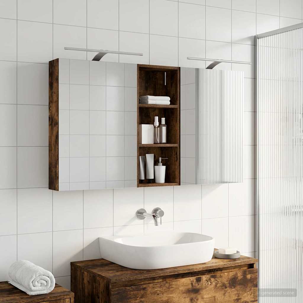 Vonios spintos komplektas su lentyna 3 pcs 130 x 14,5 x 70 cm