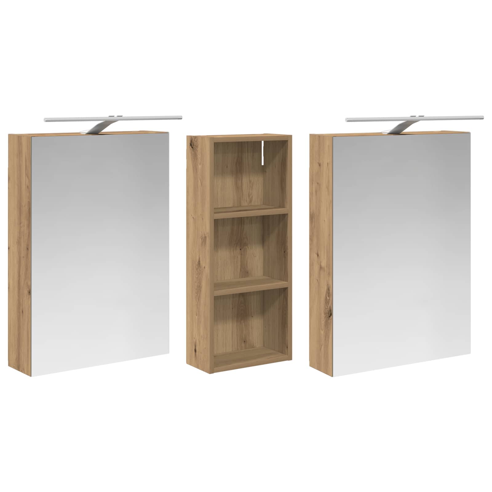 Vonios spintos komplektas 3 vnt. 130 x 14,5 x 70 cm
