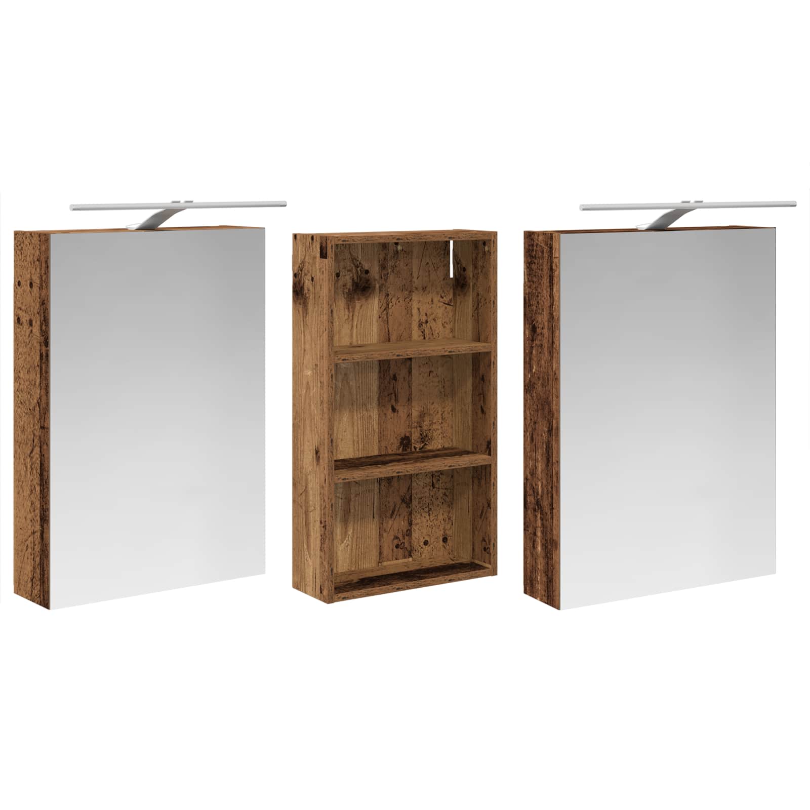 Vannas istabas skapja komplekts ar plauktu, 3 gab. 140 x 14,5 x 70 cm