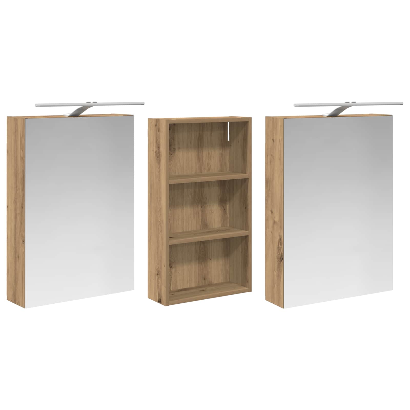 Vonios spintos komplektas su lentyna 3 pcs 140 x 14,5 x 70 cm