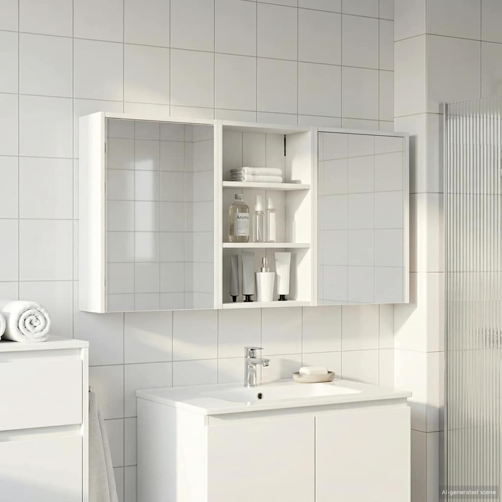 Vonios spintos komplektas su lentyna 3 pcs 126 x 16 x 62.5 cm