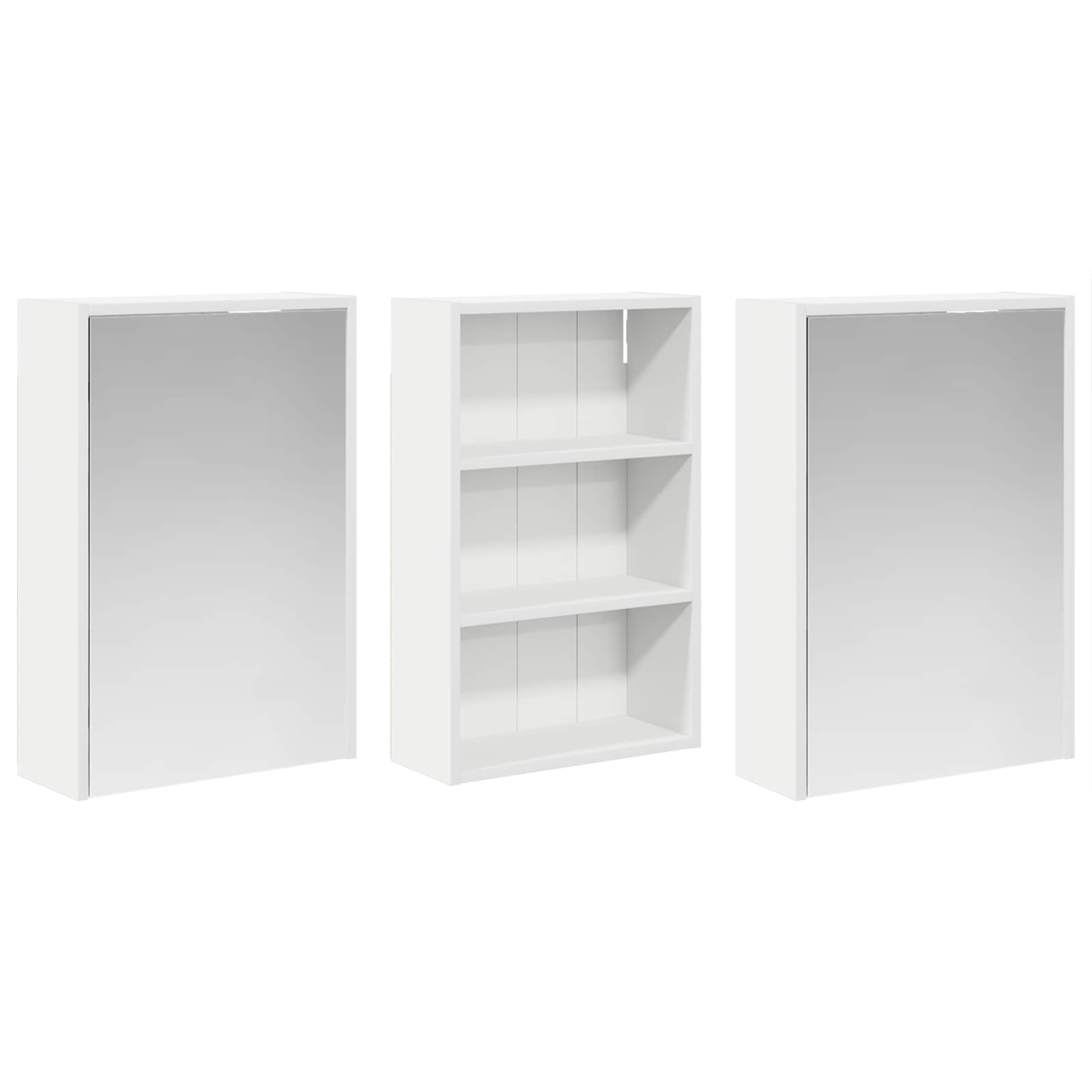 Vonios spintos komplektas su lentyna 3 pcs 126 x 16 x 62.5 cm