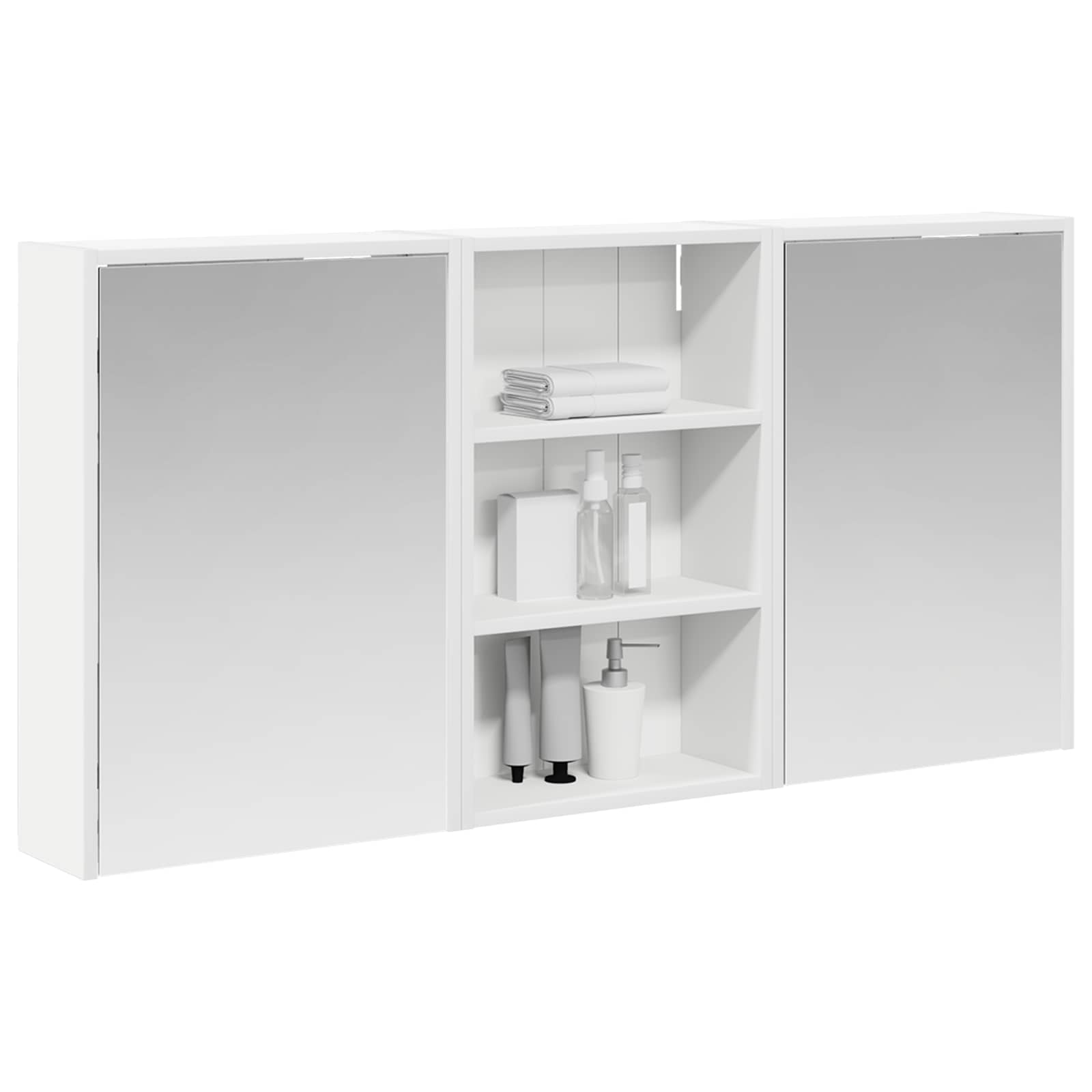 Vonios spintos komplektas su lentyna 3 pcs 126 x 16 x 62.5 cm