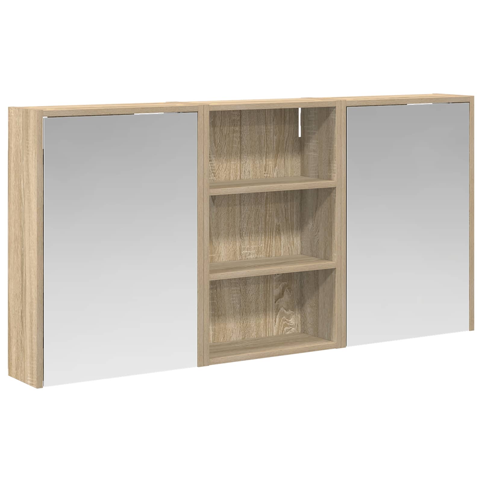 Vonios spintos komplektas su lentyna 3 pcs 126 x 16 x 62.5 cm