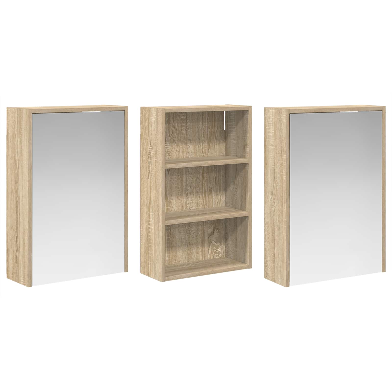 Vonios spintos komplektas su lentyna 3 pcs 126 x 16 x 62.5 cm