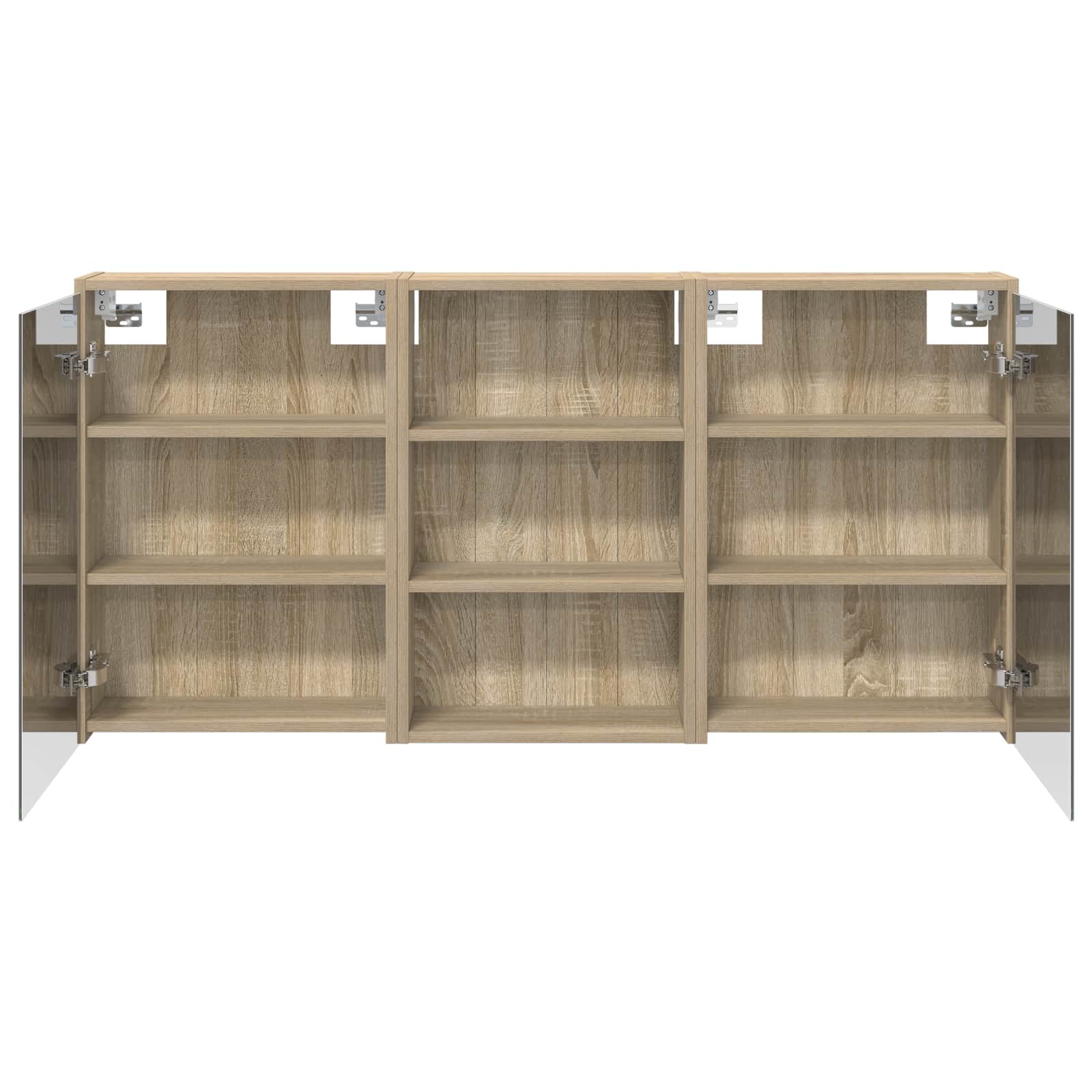 Vonios spintos komplektas su lentyna 3 pcs 126 x 16 x 62.5 cm