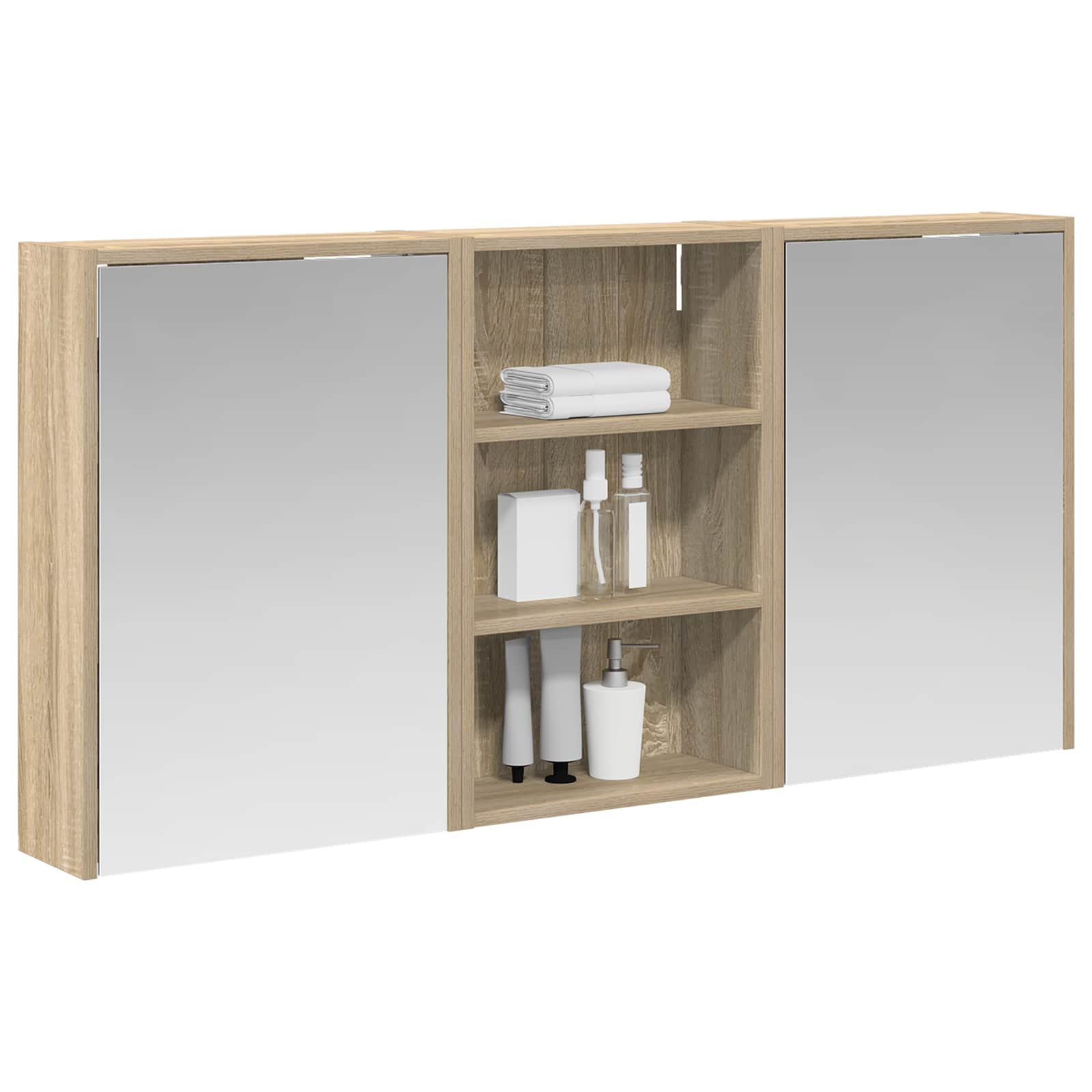 Vonios spintos komplektas su lentyna 3 pcs 126 x 16 x 62.5 cm
