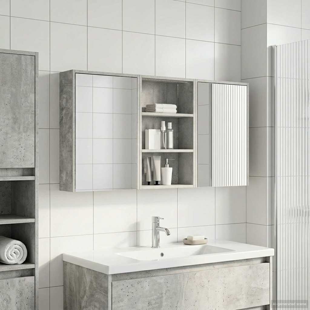Vonios spintos komplektas su lentyna 3 pcs 126 x 16 x 62.5 cm