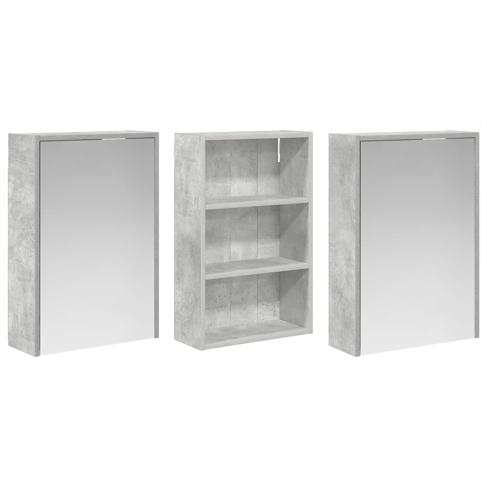 Vonios spintos komplektas su lentyna 3 pcs 126 x 16 x 62.5 cm