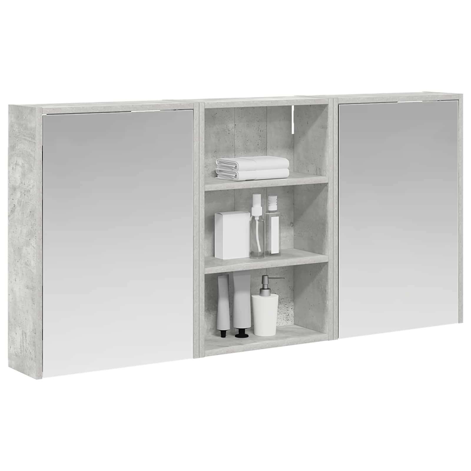 Vonios spintos komplektas su lentyna 3 pcs 126 x 16 x 62.5 cm