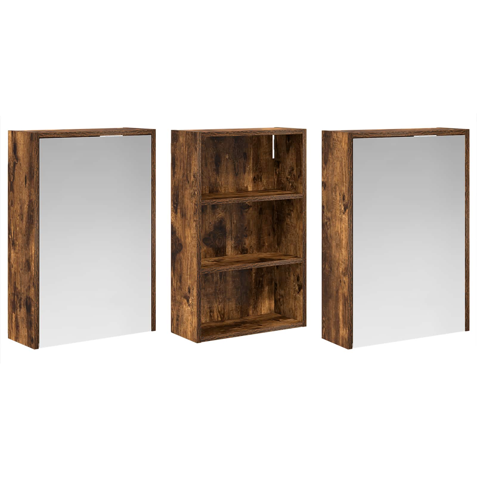 Vonios spintos komplektas su lentyna 3 pcs 126 x 16 x 62.5 cm