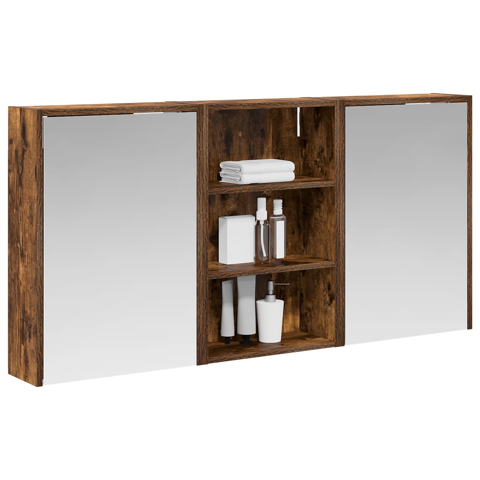 Vonios spintos komplektas su lentyna 3 pcs 126 x 16 x 62.5 cm