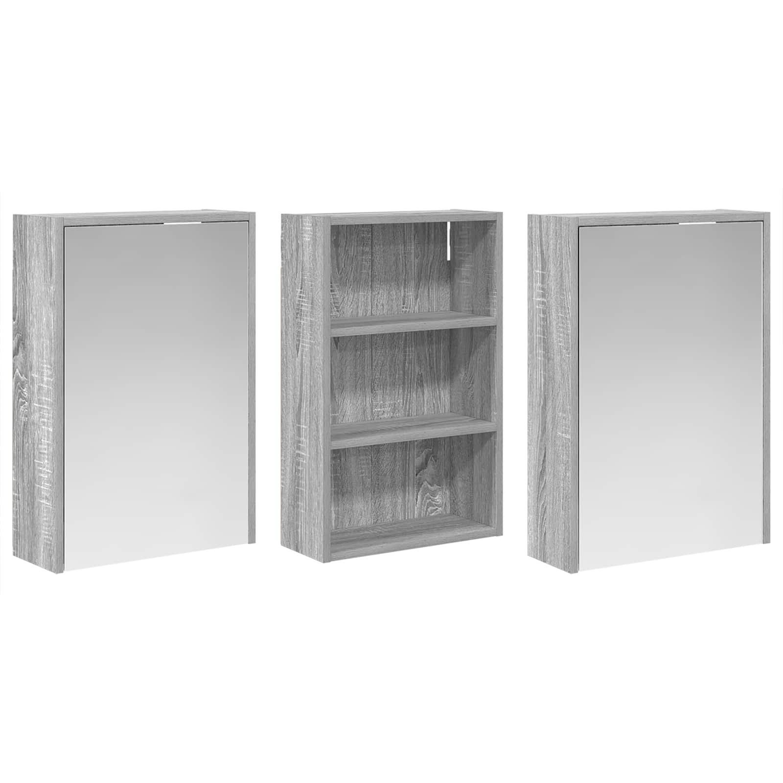 Vonios spintos komplektas su lentyna 3 pcs 126 x 16 x 62.5 cm