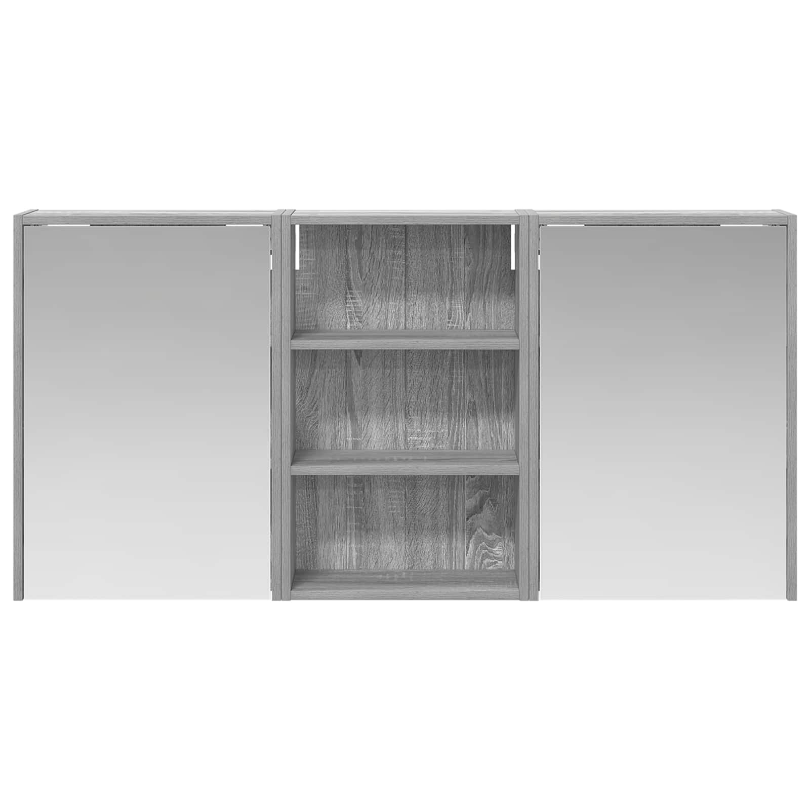 Vonios spintos komplektas su lentyna 3 pcs 126 x 16 x 62.5 cm