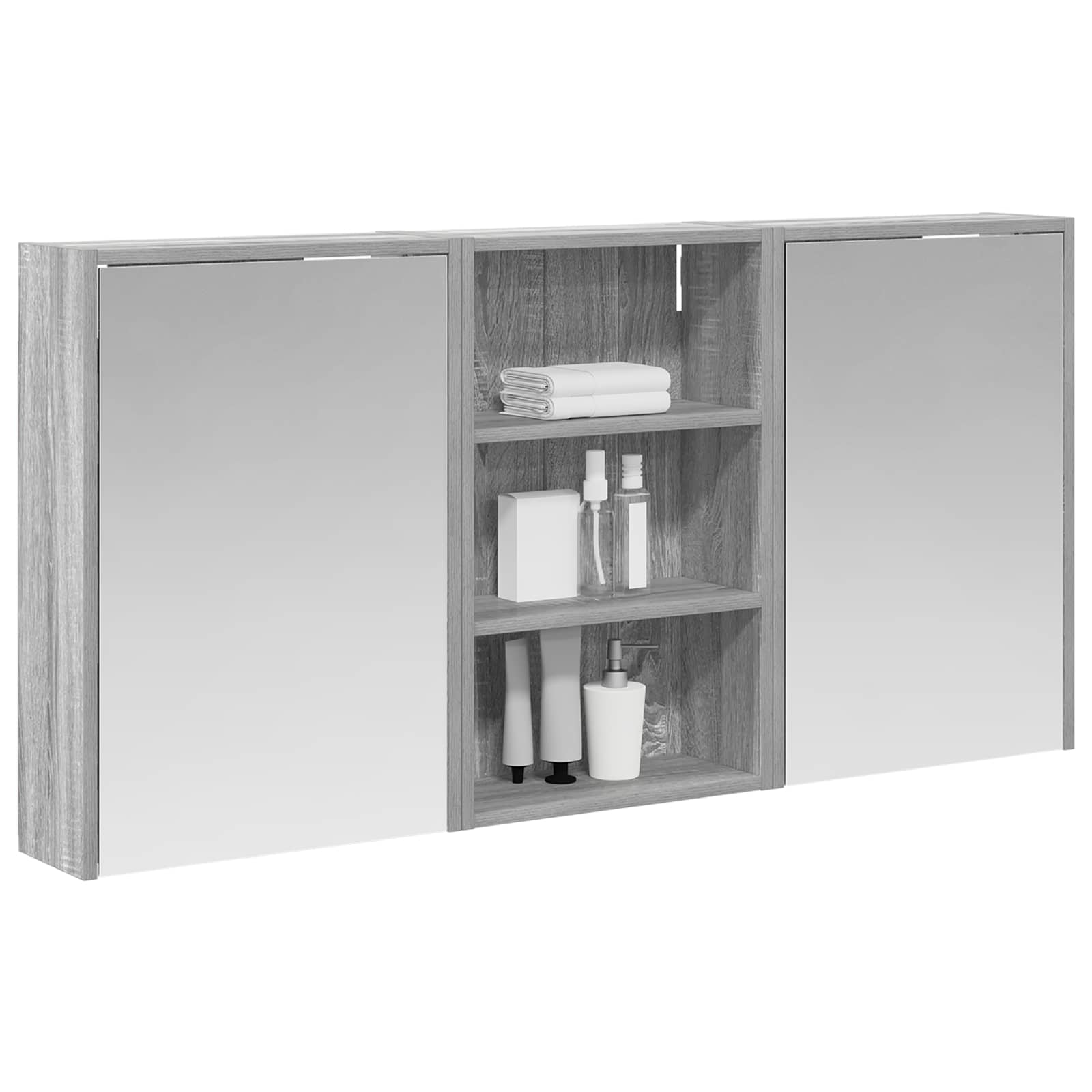 Vonios spintos komplektas su lentyna 3 pcs 126 x 16 x 62.5 cm