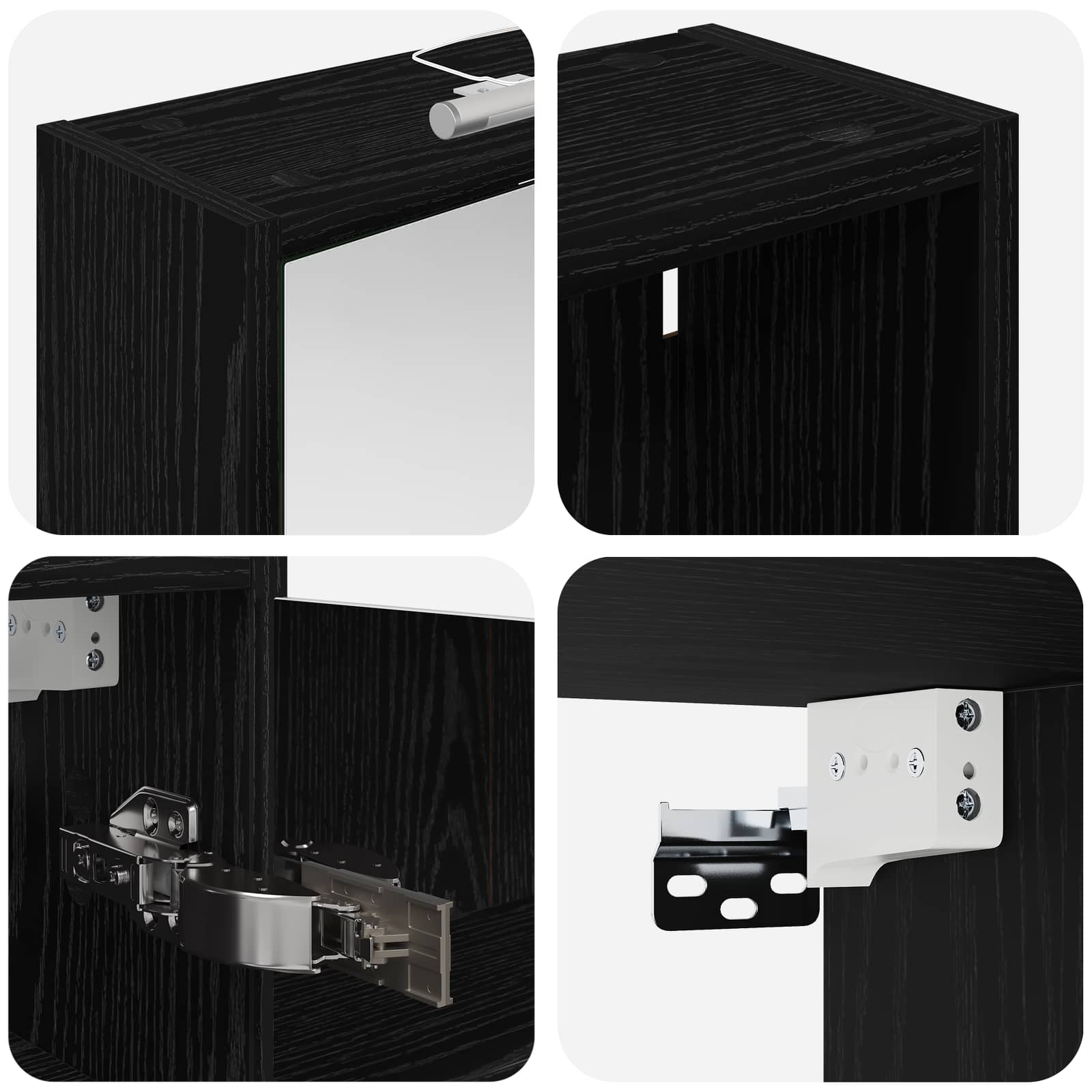 Vonios spintos komplektas su lentyna 3 pcs 126 x 16 x 62.5 cm