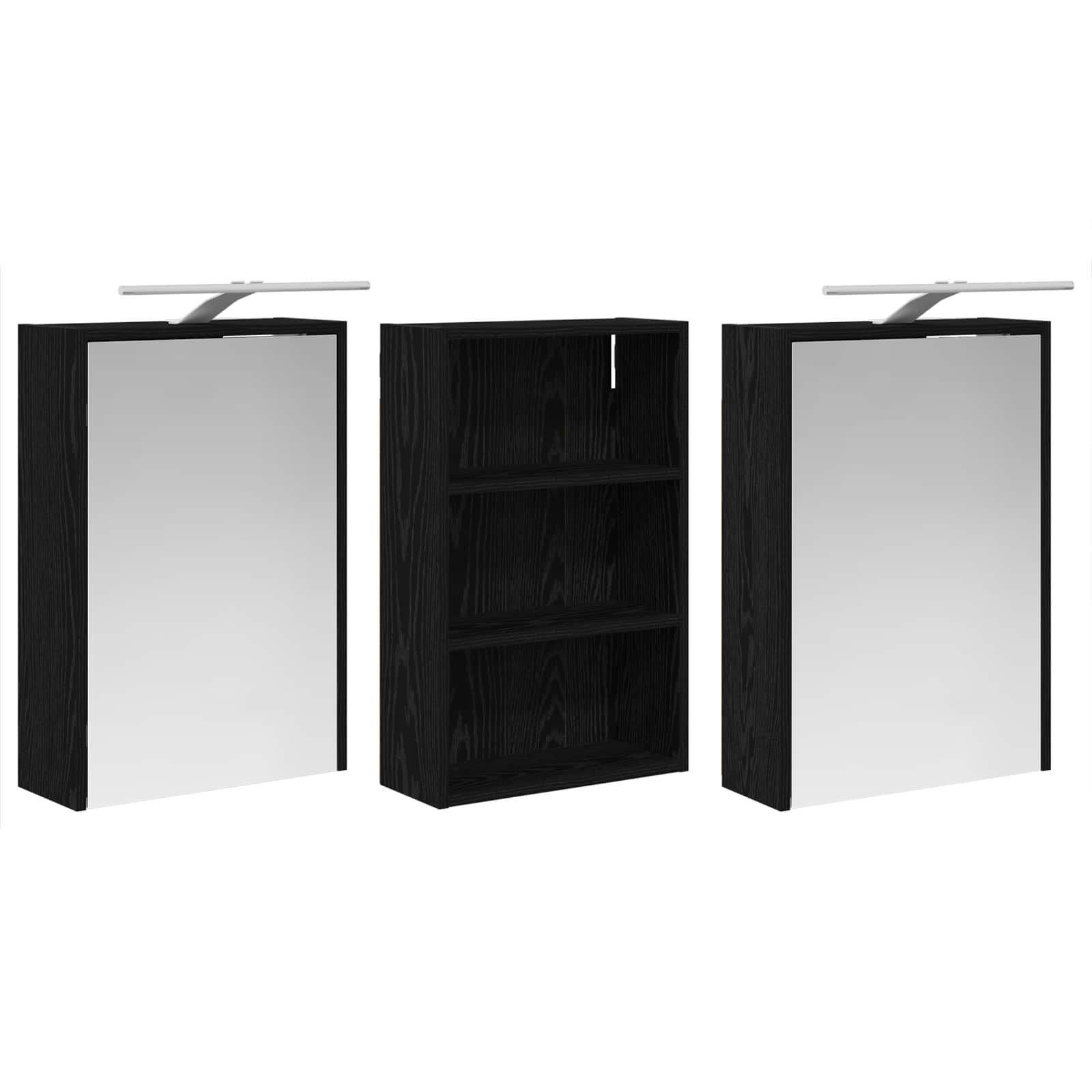 Vonios spintos komplektas su lentyna 3 pcs 126 x 16 x 62.5 cm