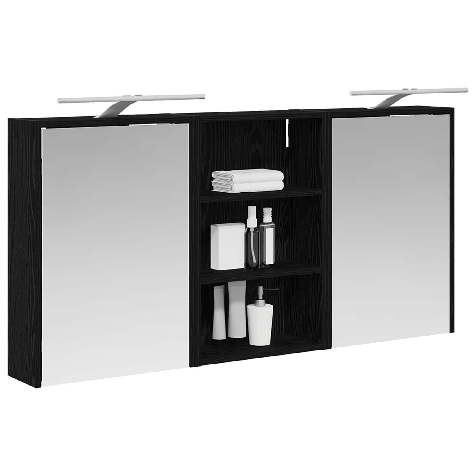 Vonios spintos komplektas su lentyna 3 pcs 126 x 16 x 62.5 cm