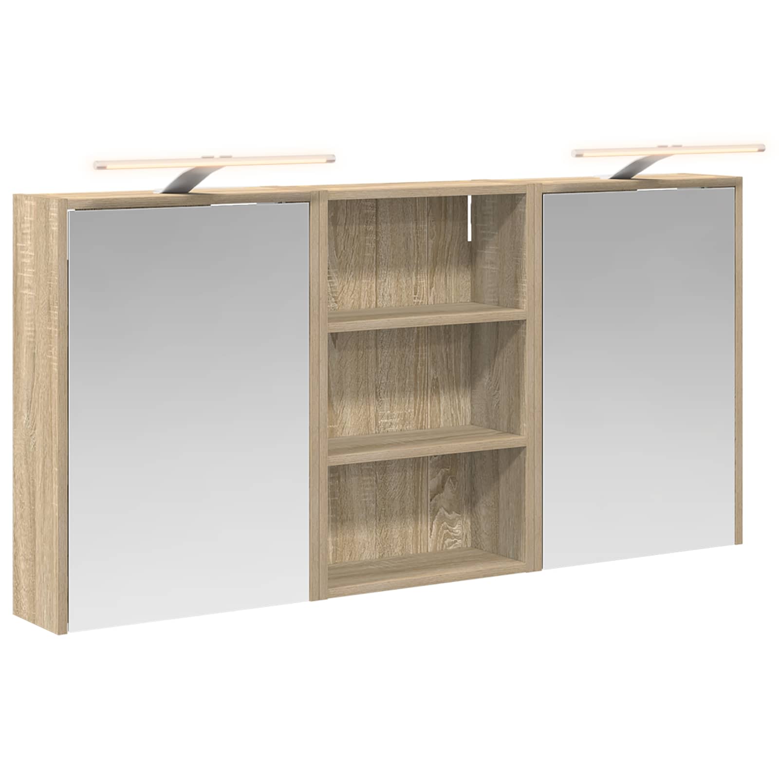 Vonios spintos komplektas su lentyna 3 pcs 126 x 16 x 62.5 cm