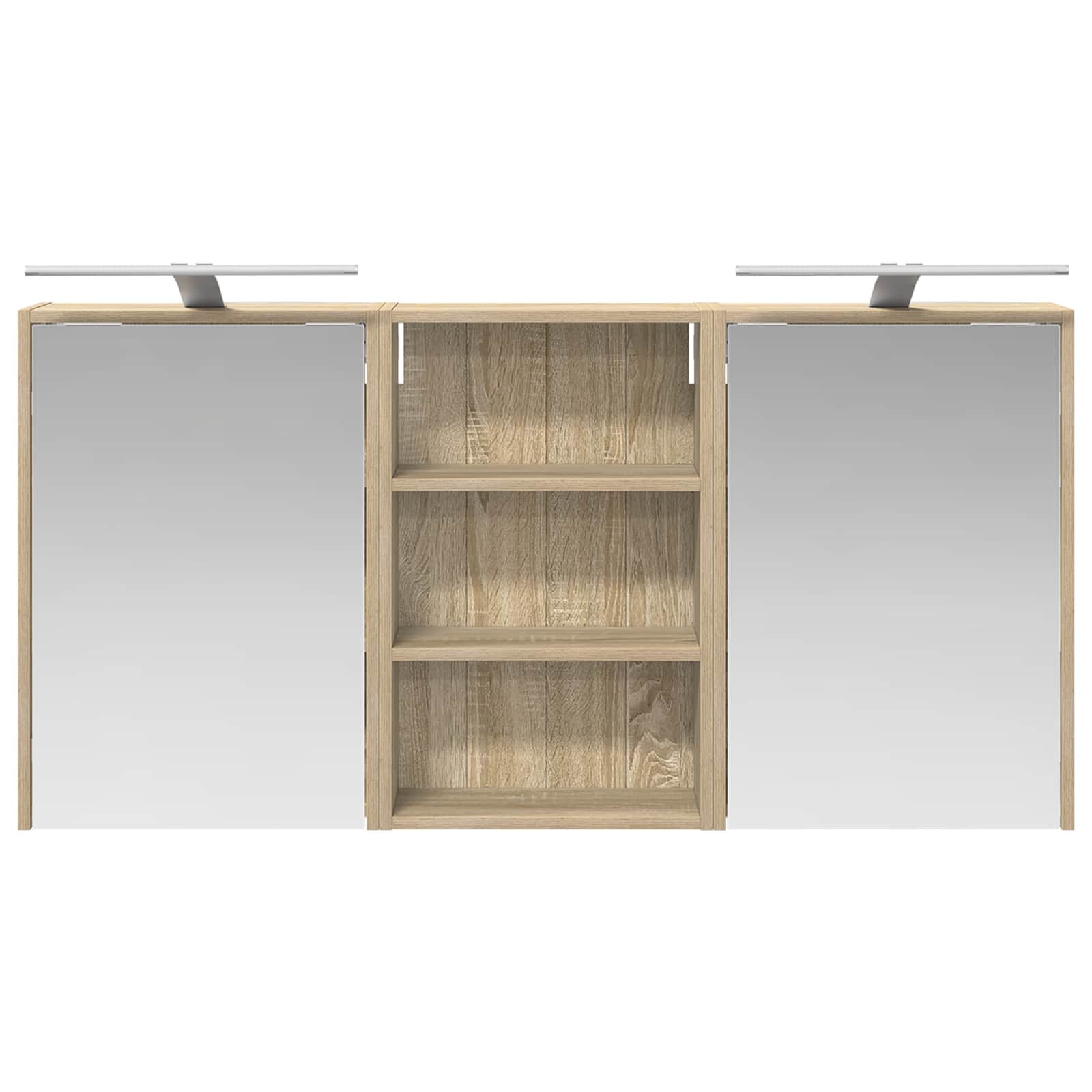 Vonios spintos komplektas su lentyna 3 pcs 126 x 16 x 62.5 cm