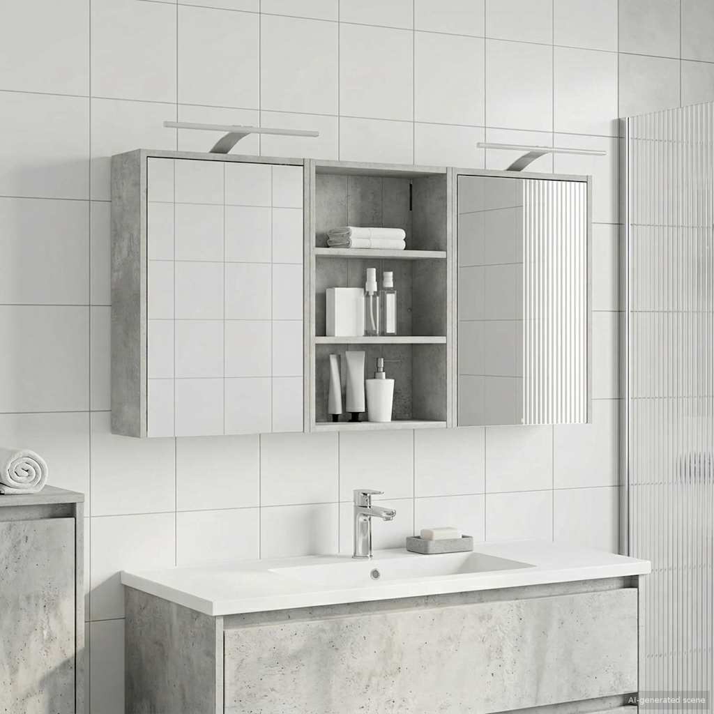 Vonios spintos komplektas su lentyna 3 pcs 126 x 16 x 62.5 cm