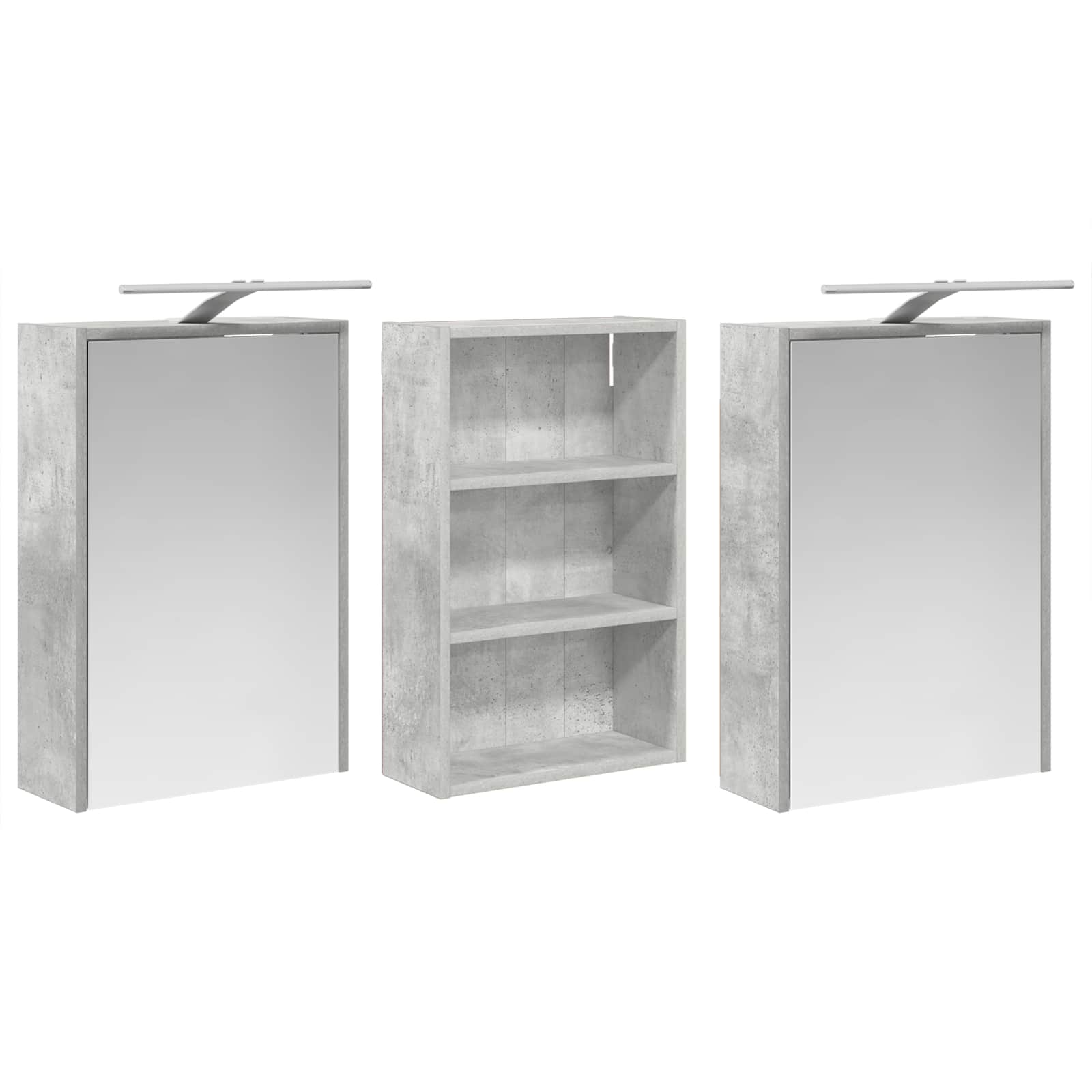 Vonios spintos komplektas su lentyna 3 pcs 126 x 16 x 62.5 cm