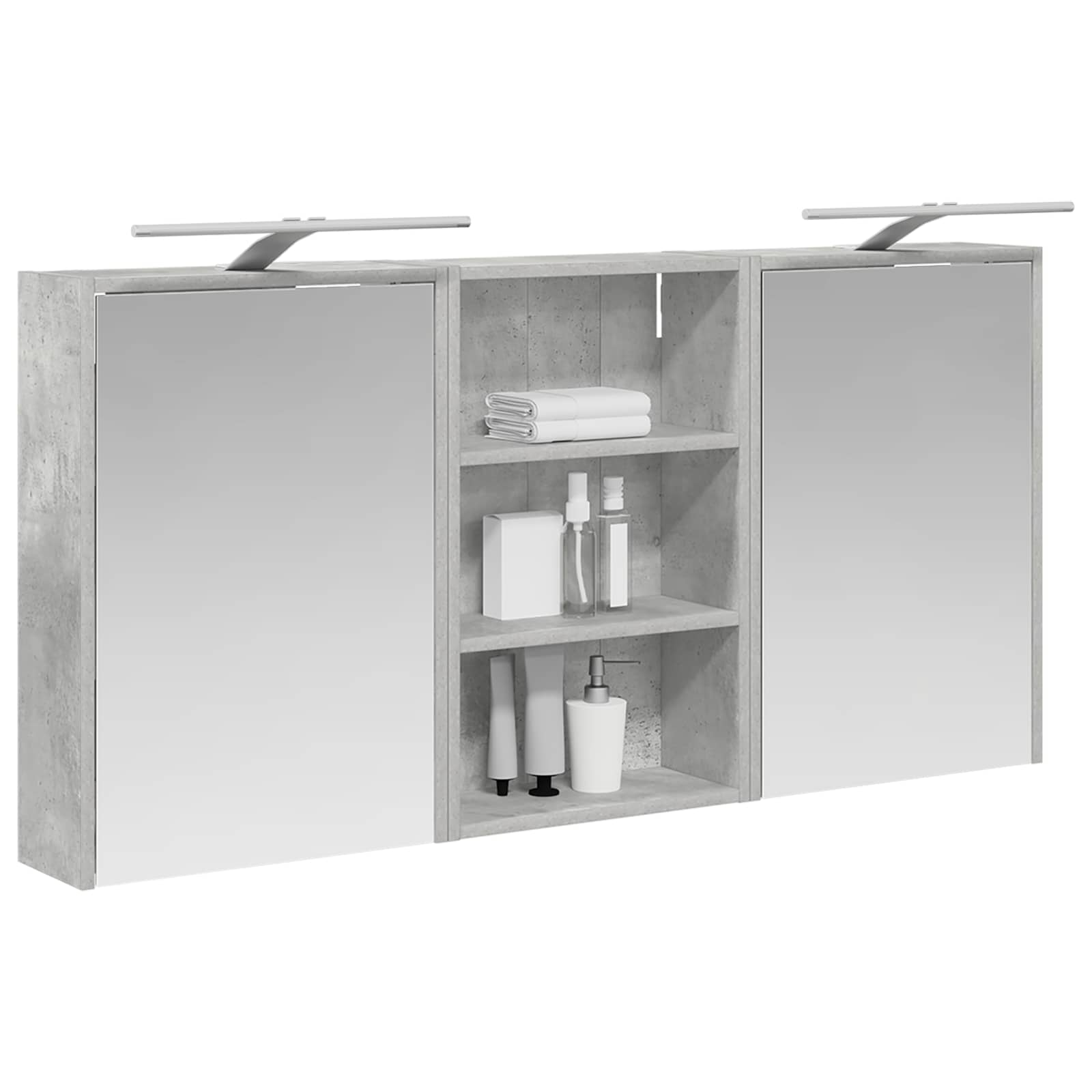 Vonios spintos komplektas su lentyna 3 pcs 126 x 16 x 62.5 cm