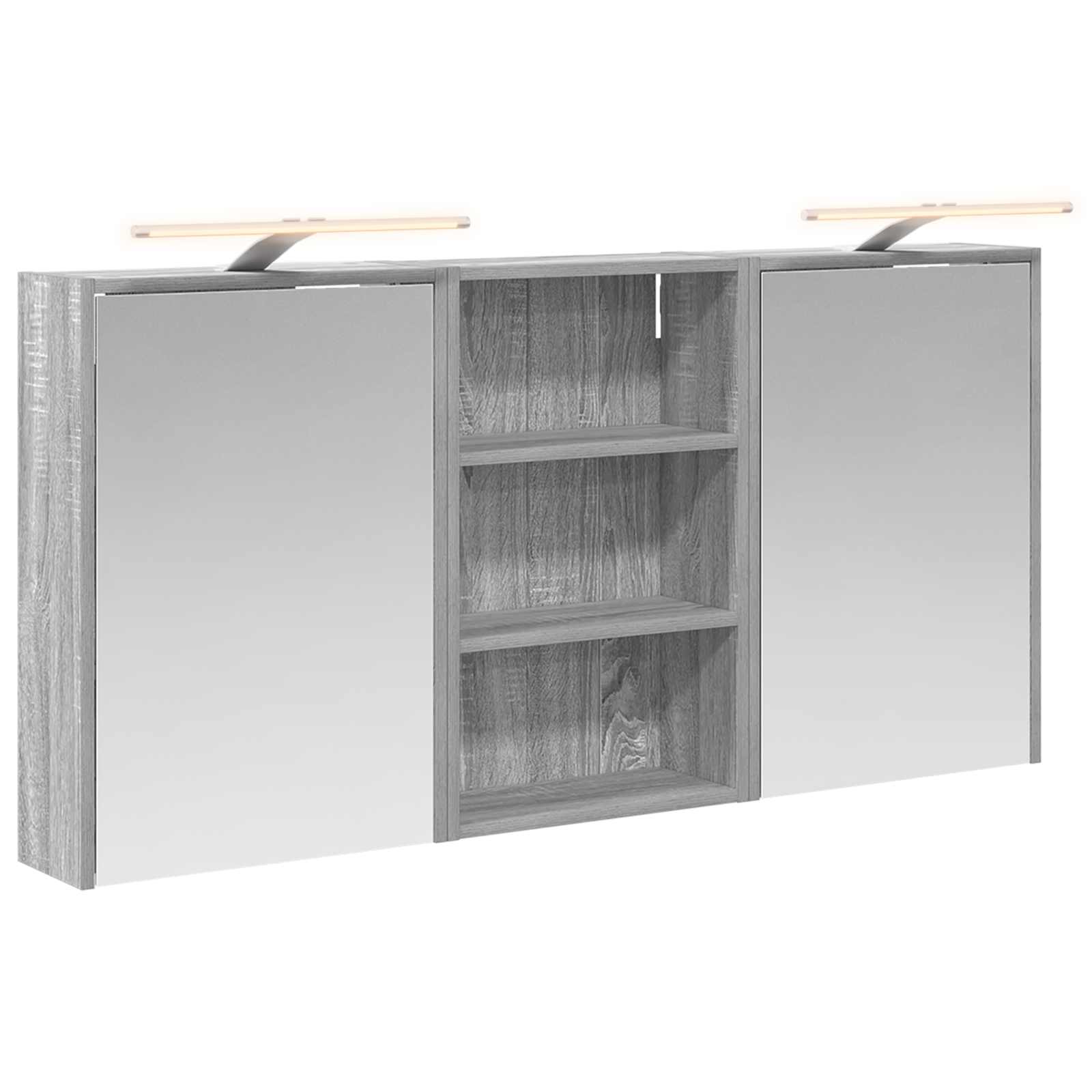 Vonios spintos komplektas su lentyna 3 pcs 126 x 16 x 62.5 cm