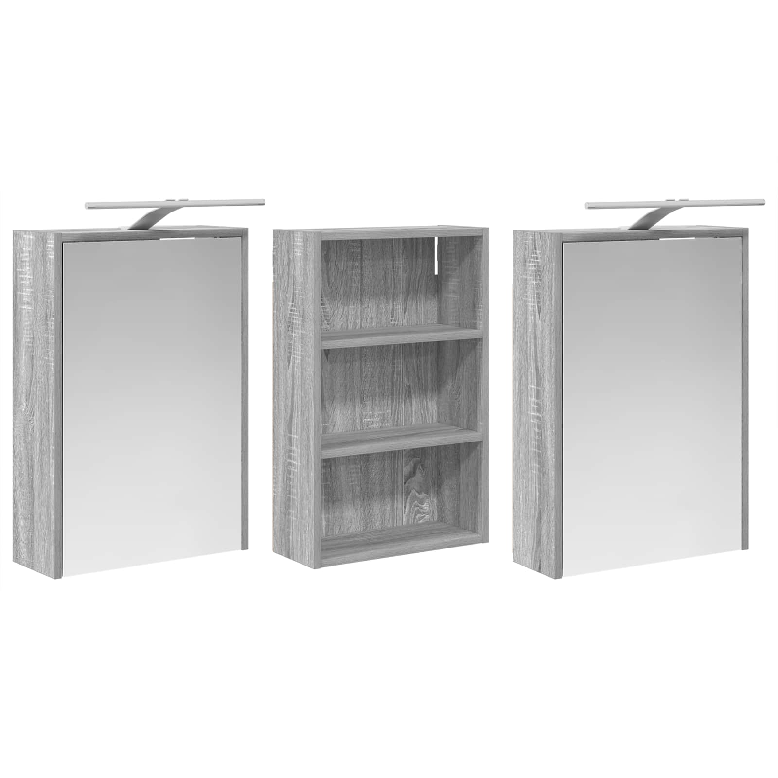 Vonios spintos komplektas su lentyna 3 pcs 126 x 16 x 62.5 cm