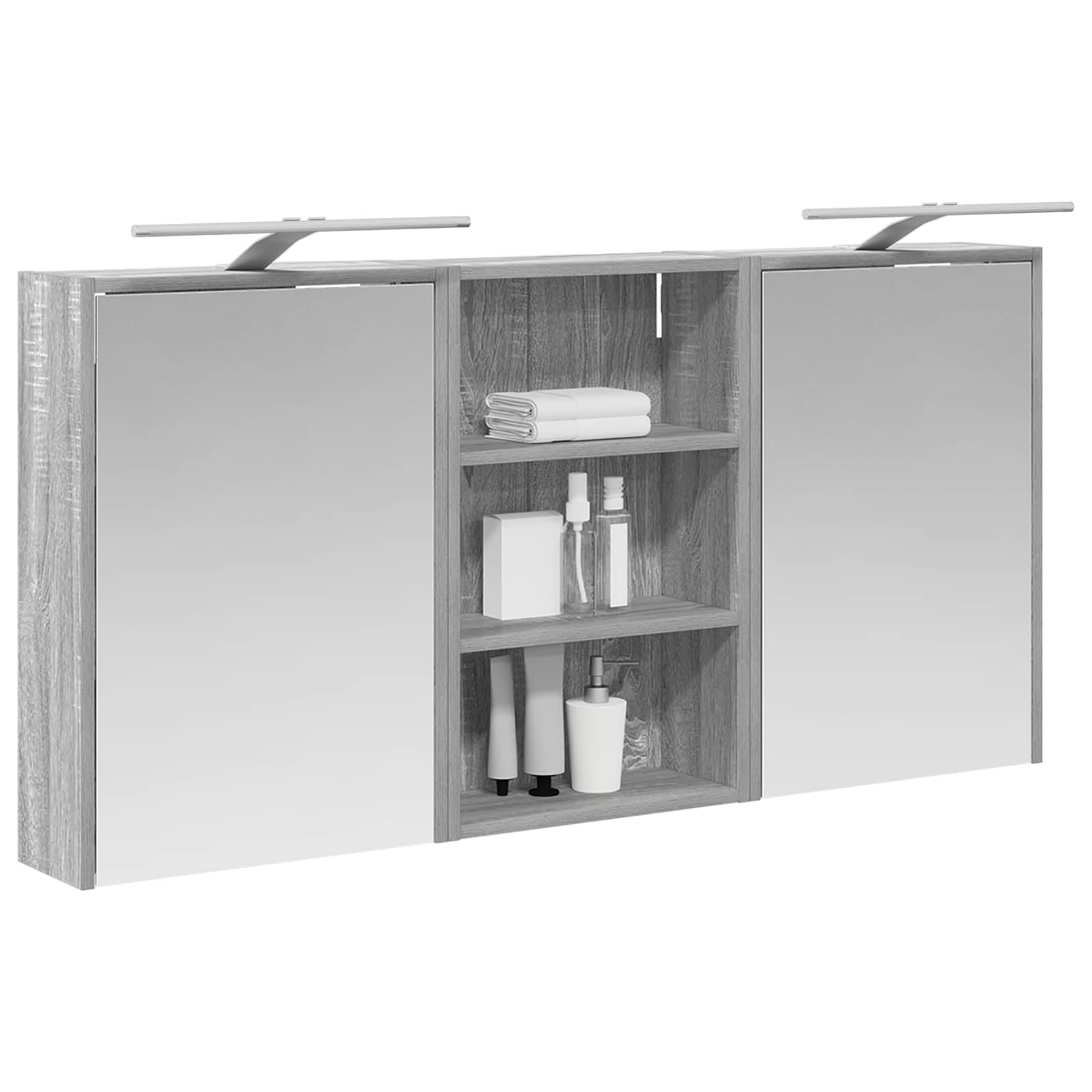 Vonios spintos komplektas su lentyna 3 pcs 126 x 16 x 62.5 cm