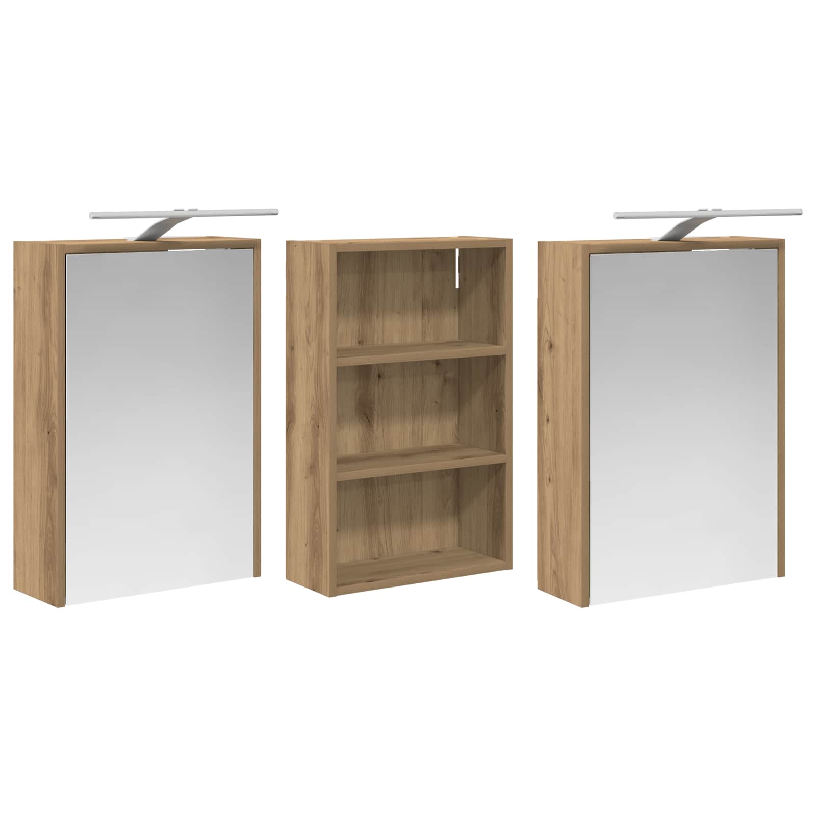 Vonios spintos komplektas su lentyna 3 pcs 126 x 16 x 62.5 cm