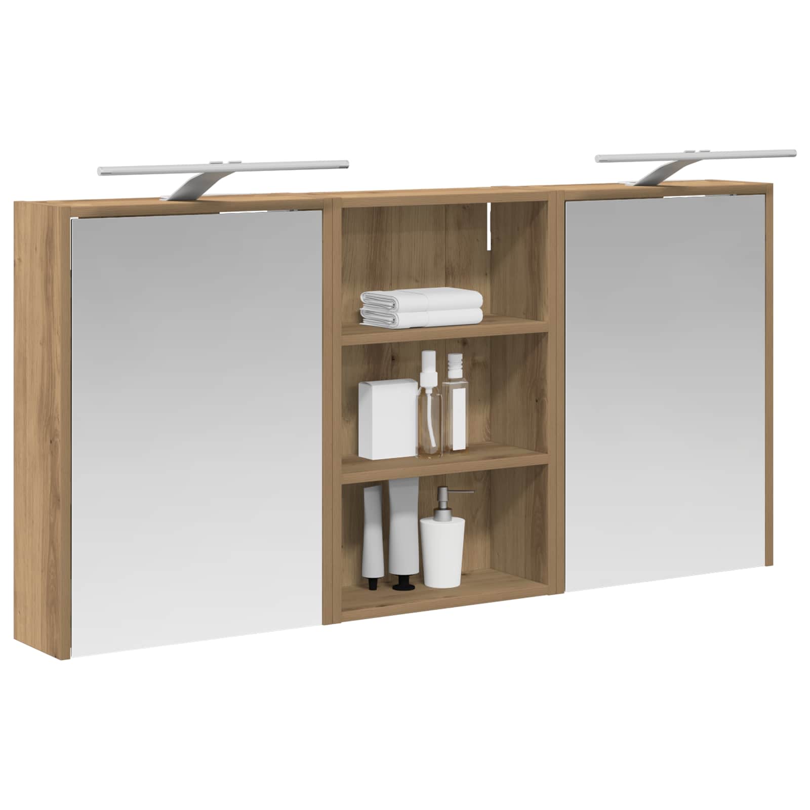 Vonios spintos komplektas su lentyna 3 pcs 126 x 16 x 62.5 cm
