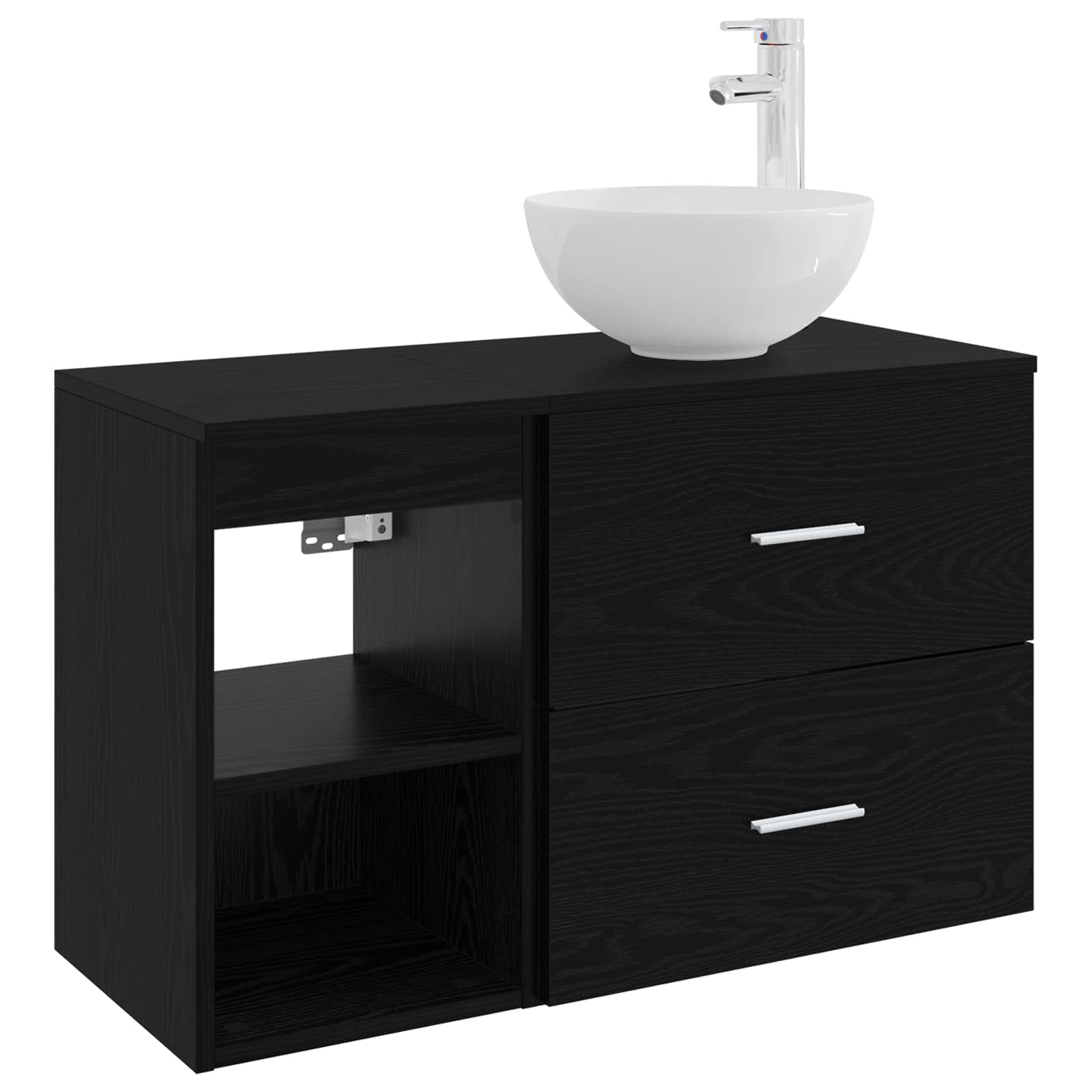 Vonios baldų rinkinys 2 pcs Juodojo ąžuolo Apdirbta mediena