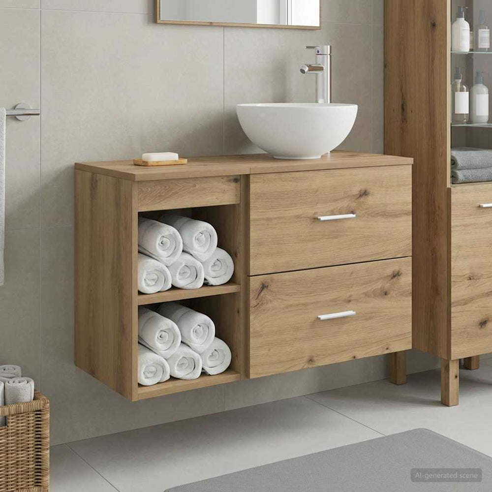 Vonios baldų rinkinys 2 pcs Artisano ąžuolo Apdirbta mediena