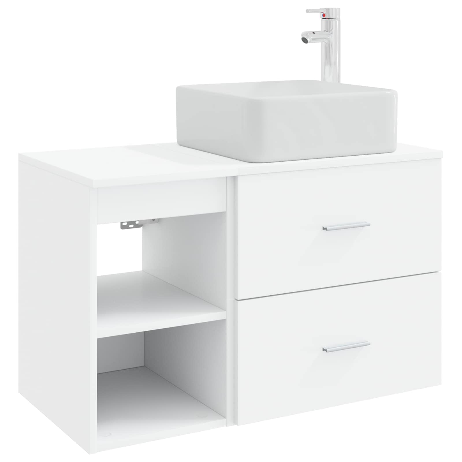 Vonios baldų rinkinys 2 pcs Balta Apdirbta mediena