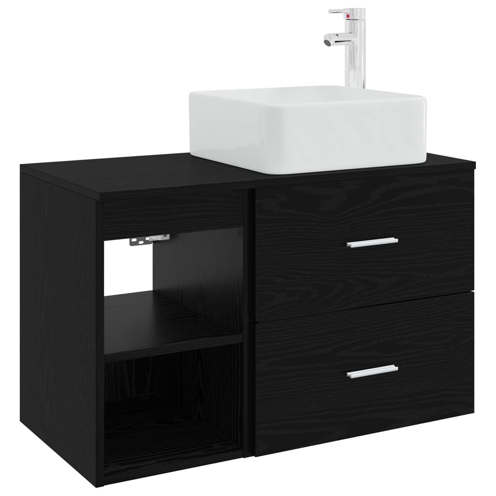 Vonios baldų rinkinys 2 pcs Juodojo ąžuolo Apdirbta mediena