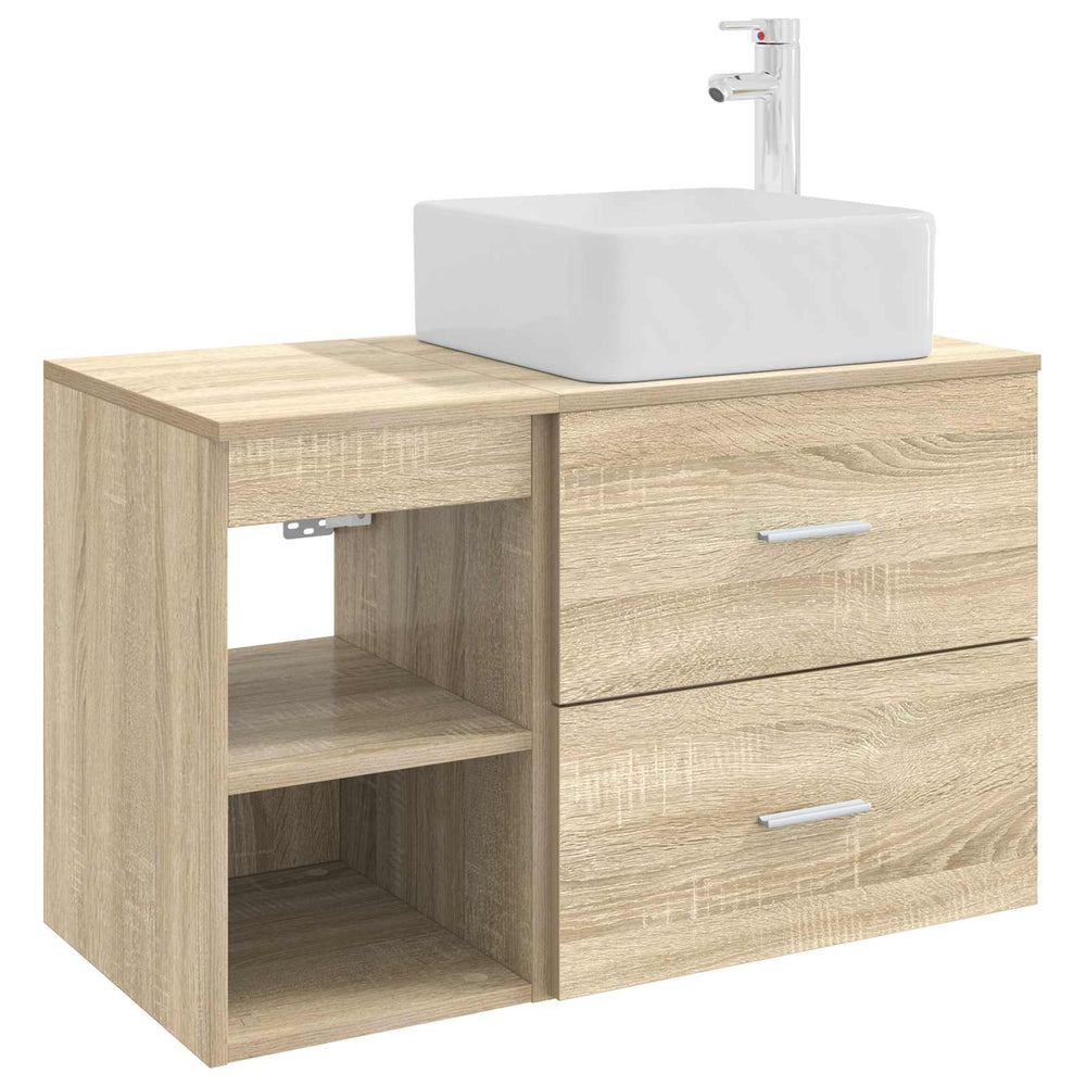 Vonios baldų rinkinys 2 pcs Sonoma ąžuolas Apdirbta mediena