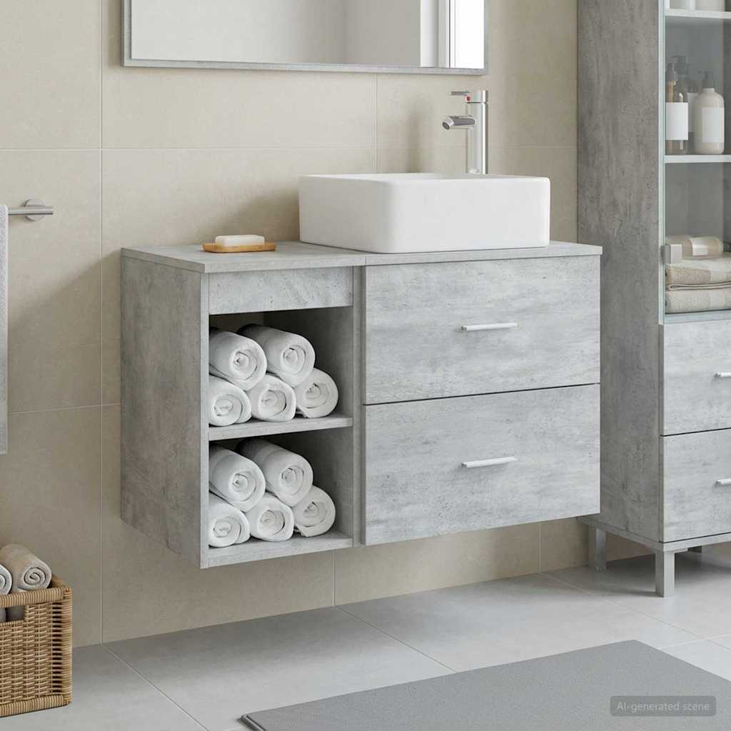 Vonios baldų rinkinys 2 pcs Betono pilka Apdirbta mediena