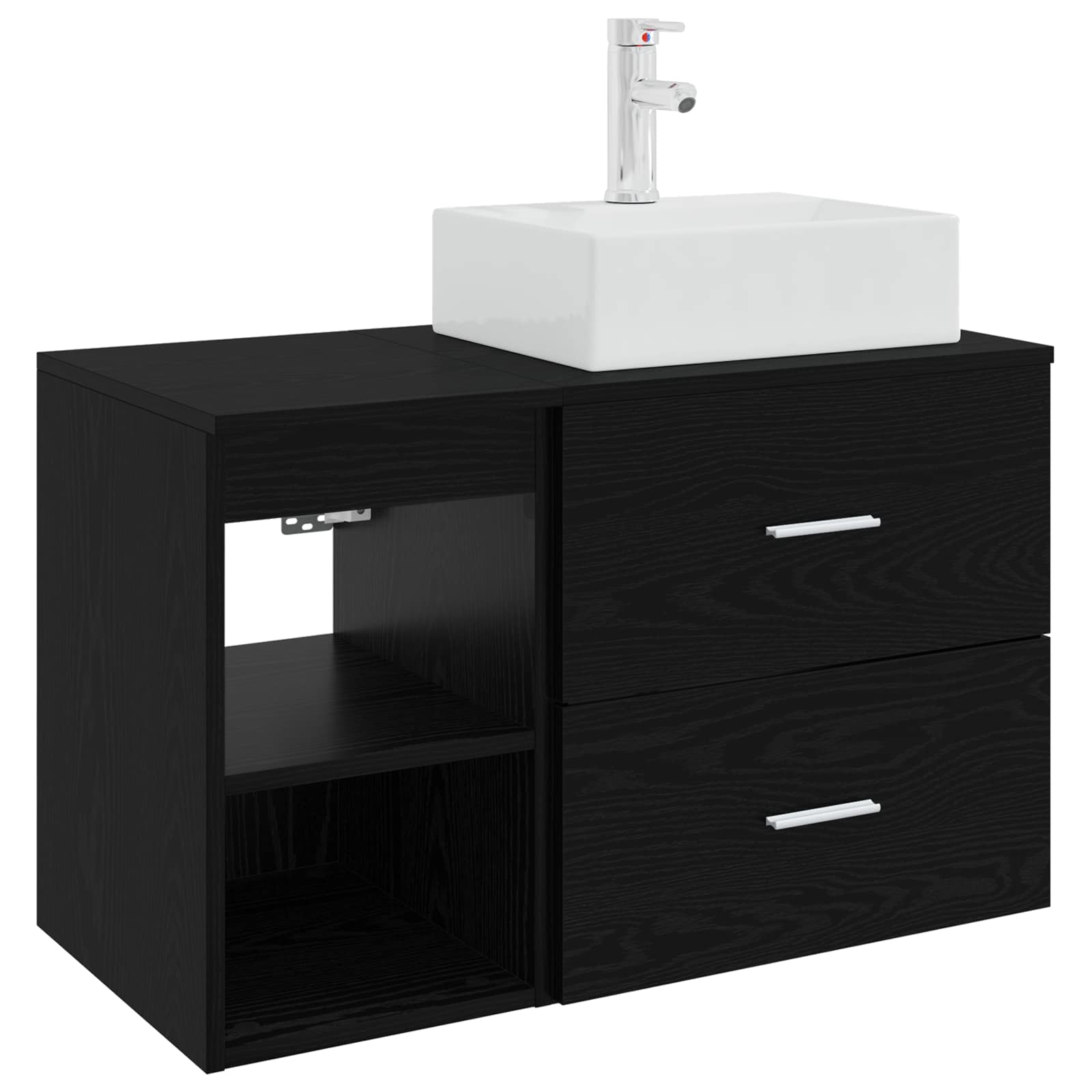 Vonios baldų rinkinys 2 pcs Juodojo ąžuolo Apdirbta mediena
