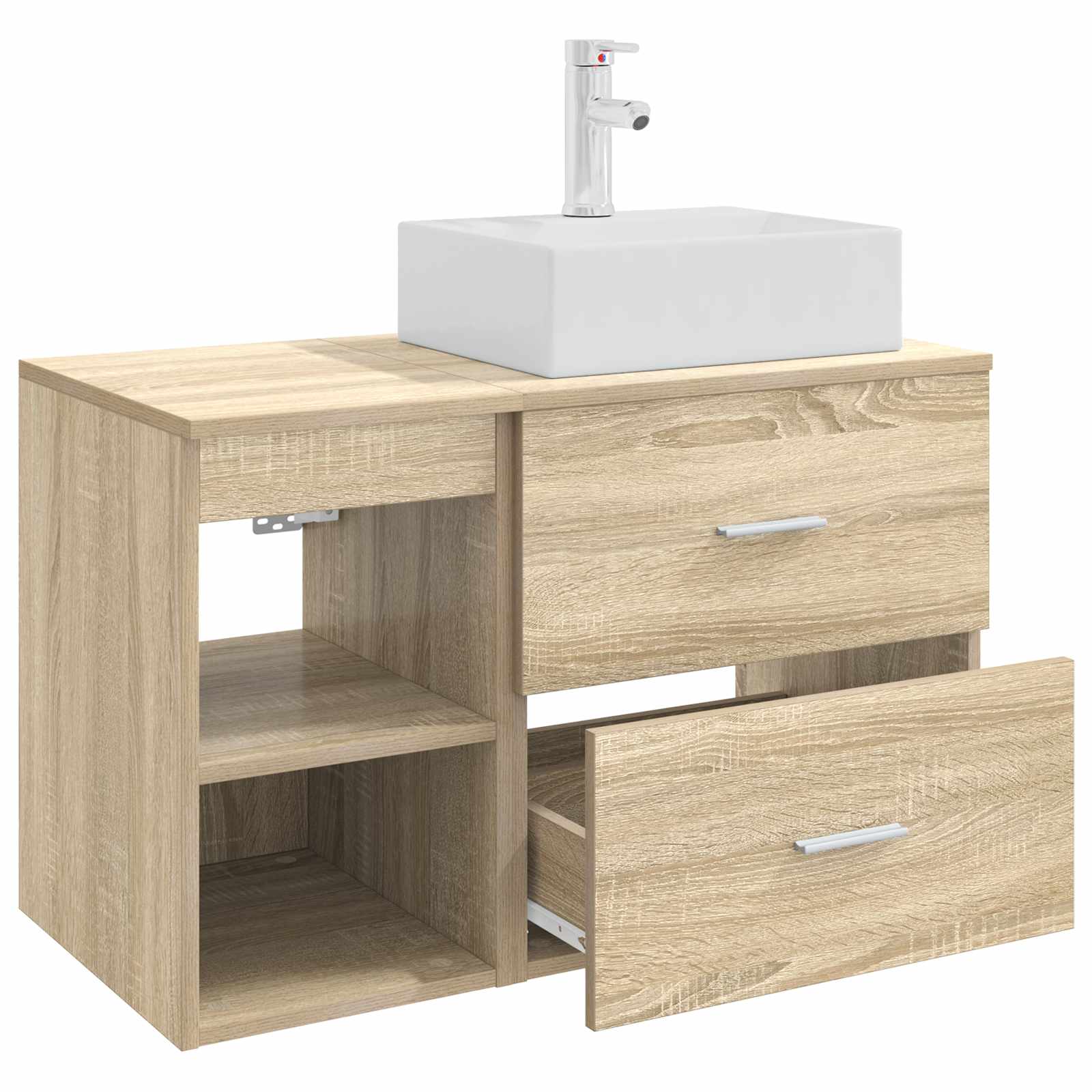 Vonios baldų rinkinys 2 pcs Sonoma ąžuolas Apdirbta mediena